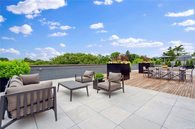 view of patio / terrace with an outdoor living space