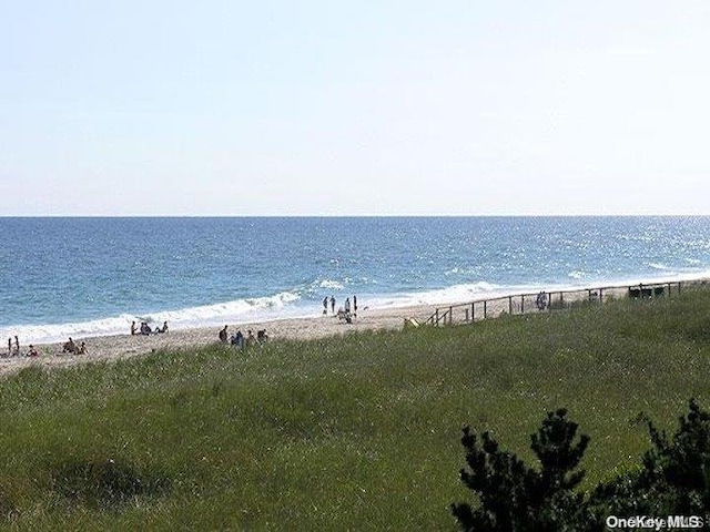 view of water feature with a view of the beach