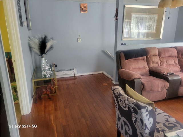 living area featuring hardwood / wood-style flooring