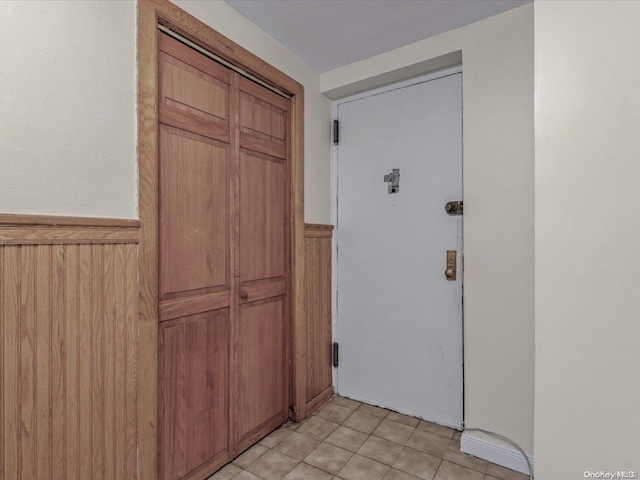 interior space featuring light tile patterned floors