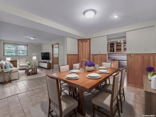 view of tiled dining room