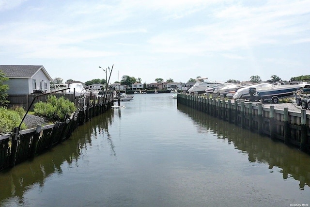 water view featuring a boat dock