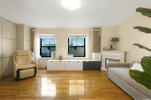 sitting room with light wood-type flooring