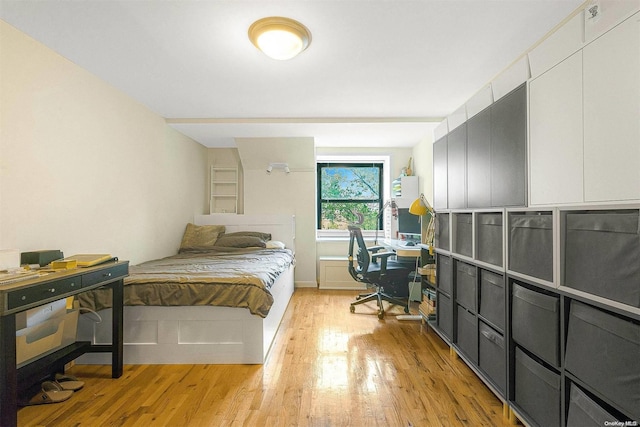 bedroom featuring light hardwood / wood-style flooring