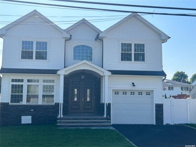 view of front of house with a garage