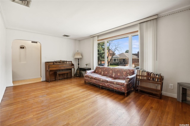 living room featuring hardwood / wood-style flooring