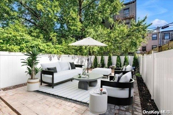 view of patio featuring an outdoor hangout area