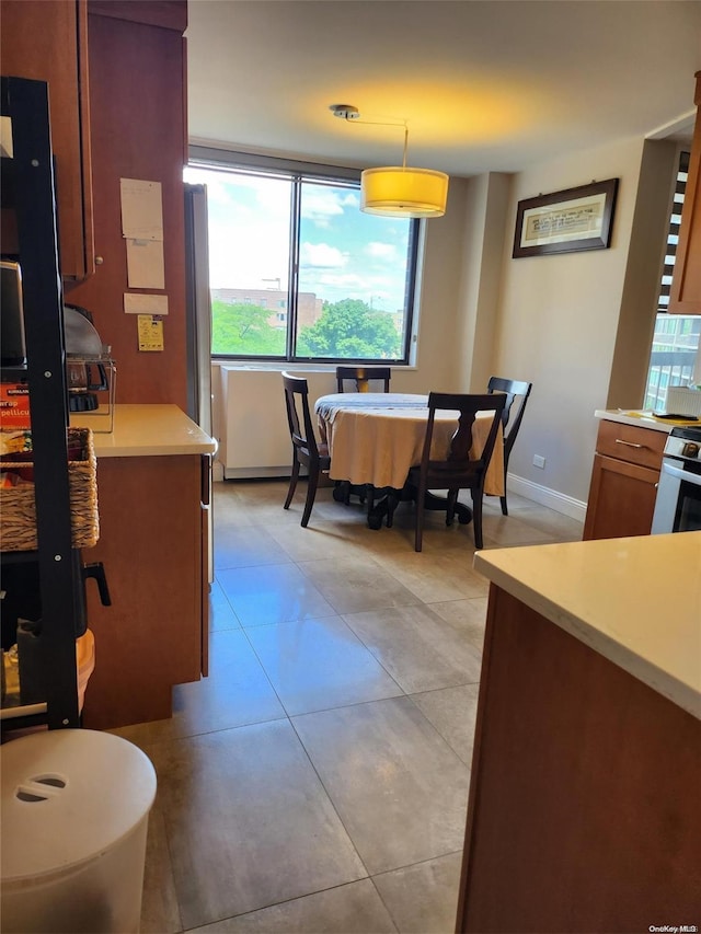 view of tiled dining area