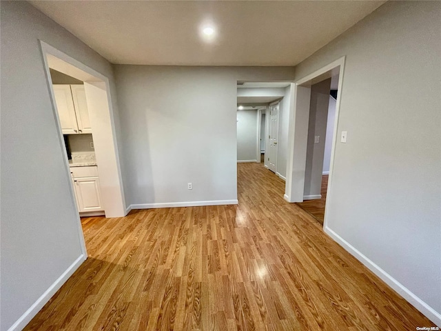 empty room featuring light wood-type flooring