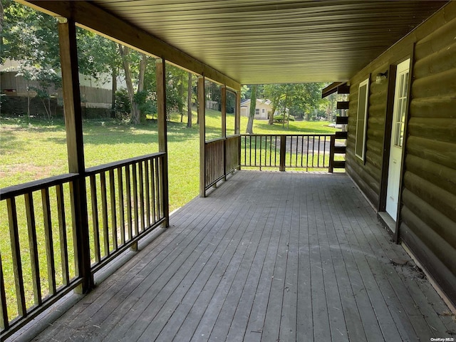 deck with a yard