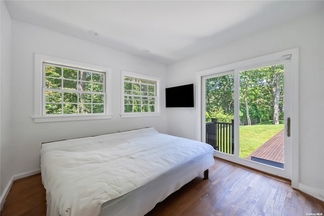 bedroom featuring access to outside and multiple windows