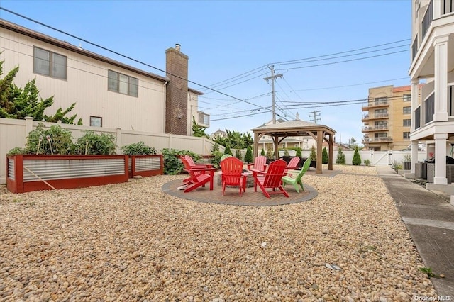 view of yard with a gazebo and a patio area