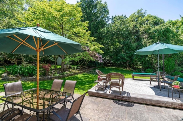 view of patio / terrace with a wooden deck