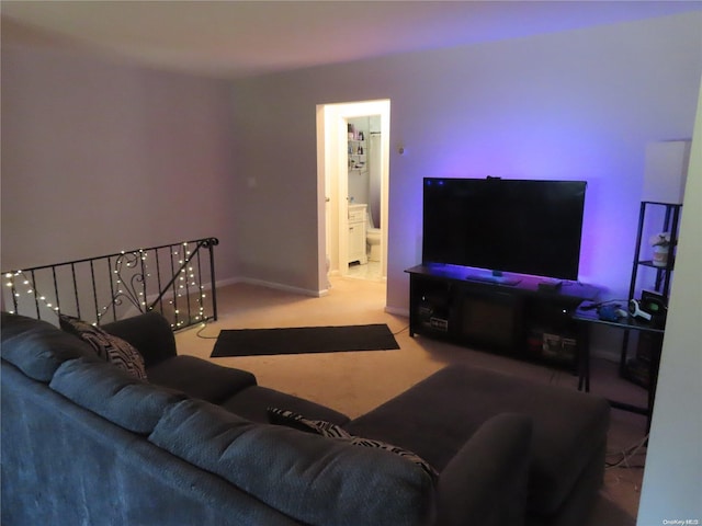 living room featuring carpet flooring