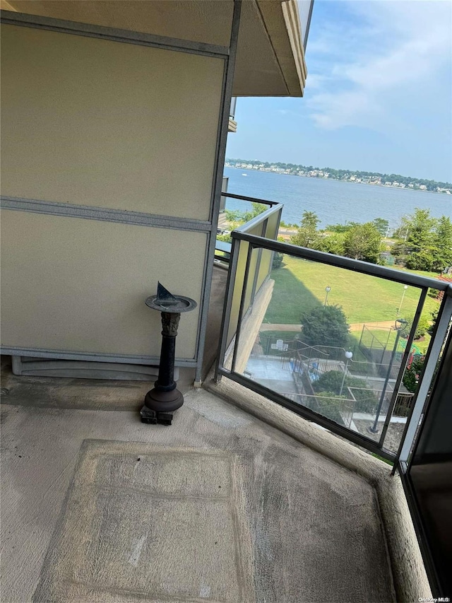 balcony with a water view