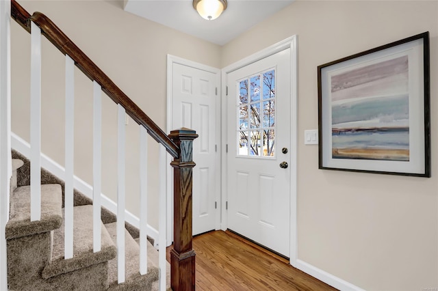 foyer featuring light hardwood / wood-style floors