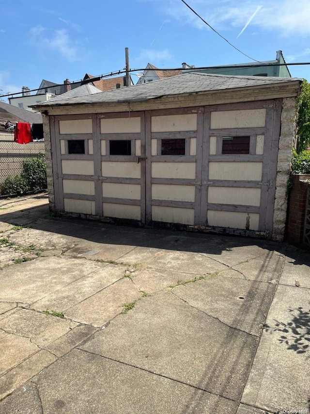 view of garage