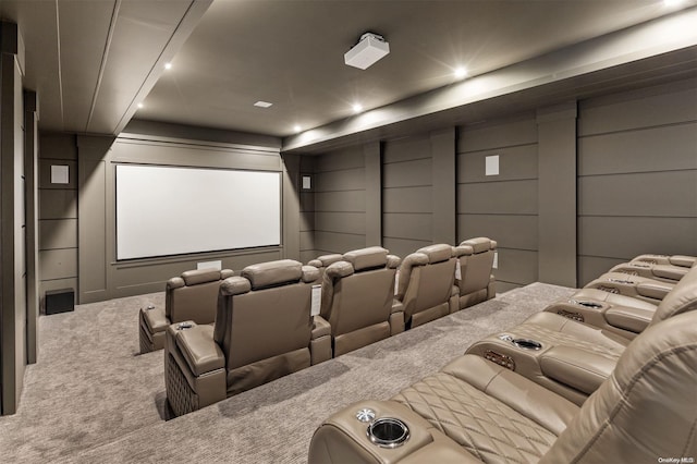 cinema room with carpet