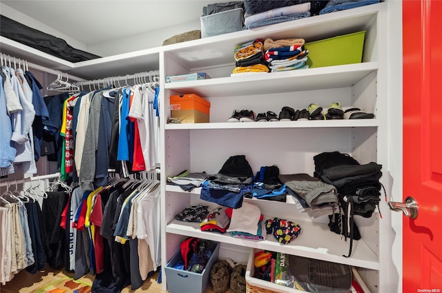 view of walk in closet