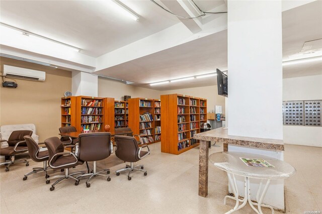 office with an AC wall unit