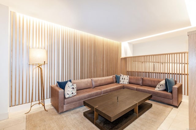 view of tiled living room