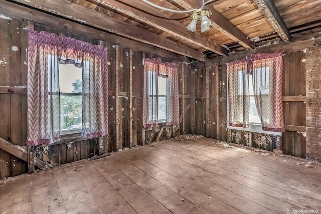 miscellaneous room featuring plenty of natural light, ceiling fan, and wood-type flooring