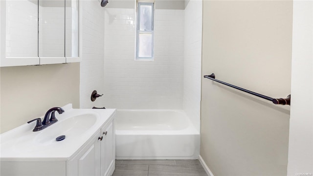 35-38 75th St Unit 4C, Jackson Heights, NY 11372 - bathroom with vanity, shower / tub combination, and tile patterned flooring