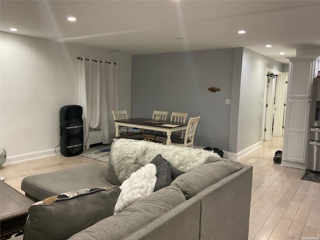 living room featuring light hardwood / wood-style floors