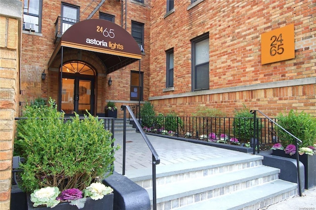 view of exterior entry with french doors