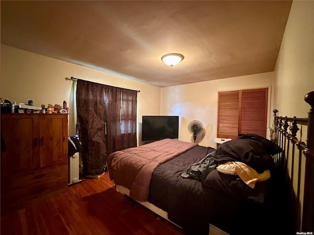 bedroom featuring dark wood-type flooring