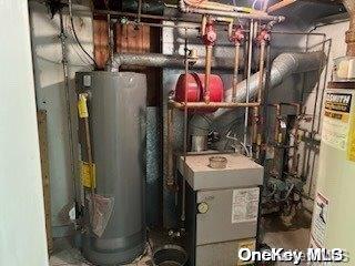 utility room featuring gas water heater