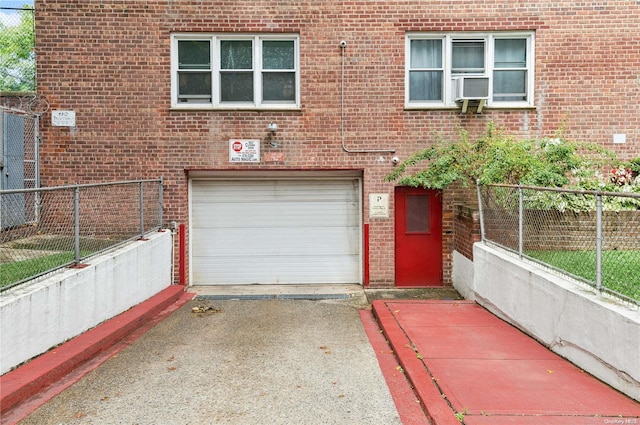 exterior space featuring a garage