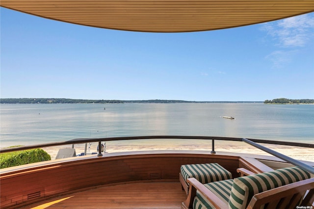 balcony with a water view