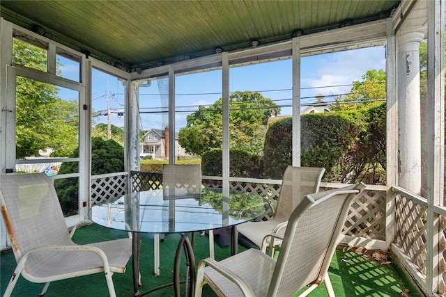 view of sunroom