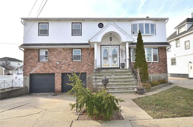 view of front facade with a garage