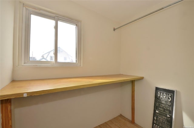 interior space with light hardwood / wood-style flooring