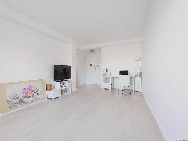 living room with light wood-type flooring