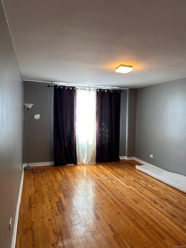 unfurnished room with light wood-type flooring