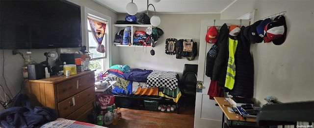 bedroom featuring hardwood / wood-style flooring