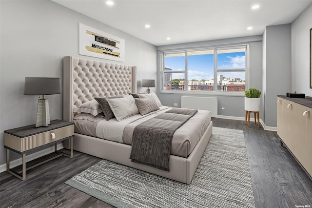 bedroom featuring dark wood-type flooring