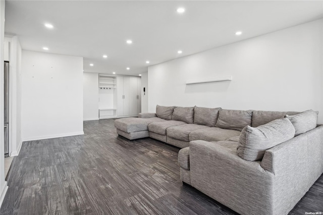 living room featuring dark hardwood / wood-style floors