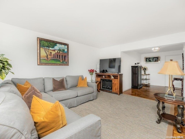 living room featuring hardwood / wood-style flooring