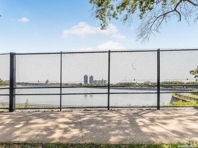 exterior space featuring a water view