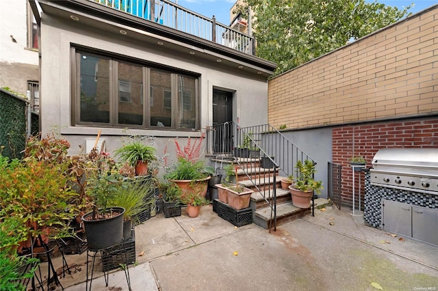 view of patio featuring area for grilling