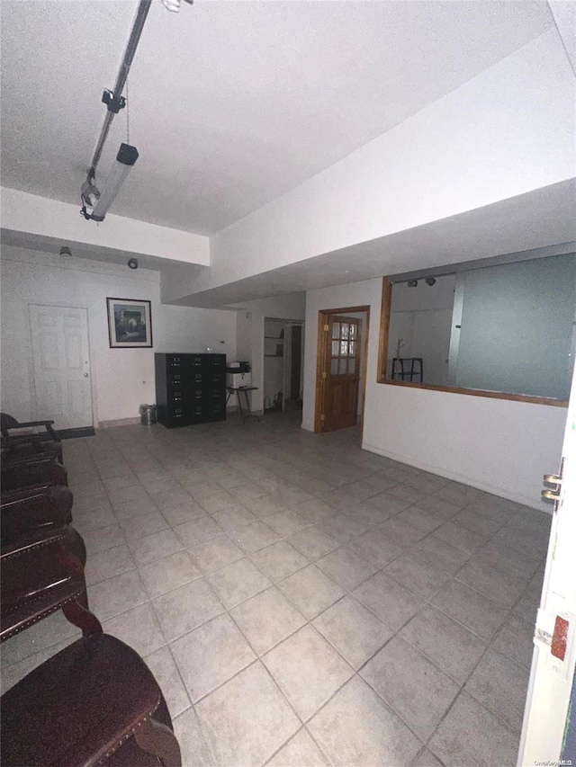 living room featuring tile patterned floors