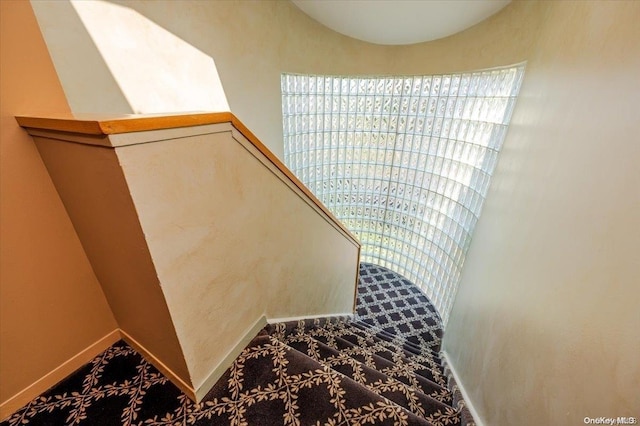 1233 Beech St Unit 35, Atlantic Beach, NY 11509 - stairs with baseboards and carpet floors