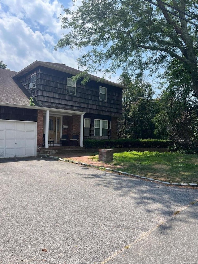 view of front property with a garage