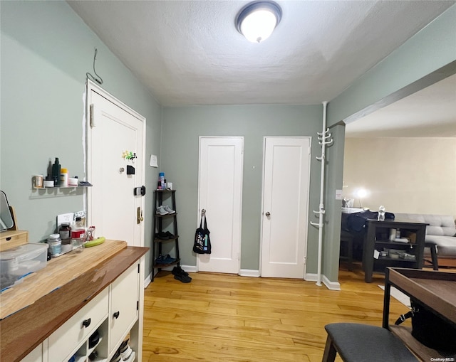 interior space with light hardwood / wood-style flooring