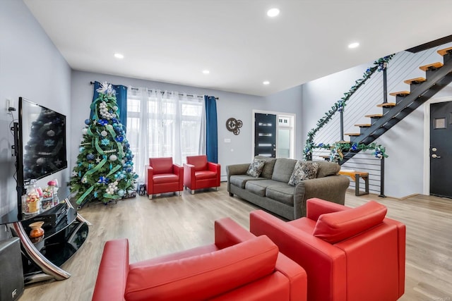 living room featuring hardwood / wood-style flooring