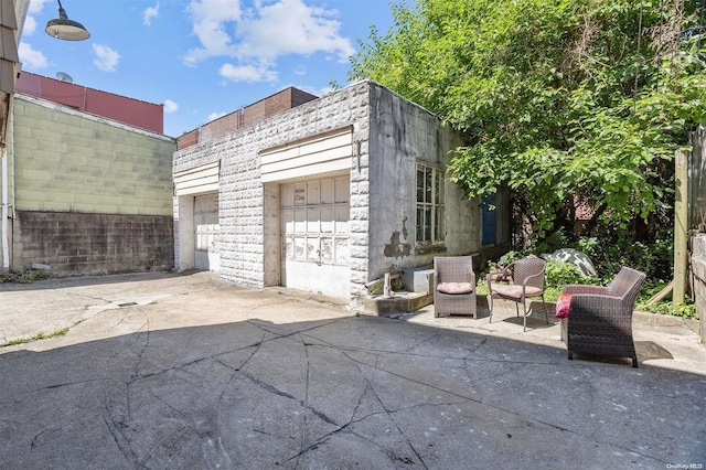 view of garage